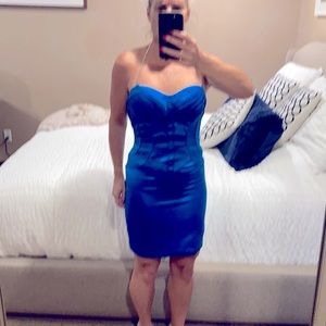Bright blue mini dress